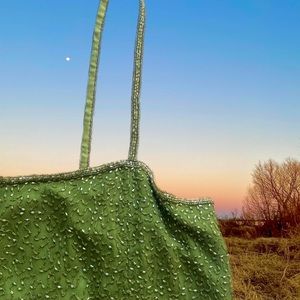 vintage beaded silk tank top